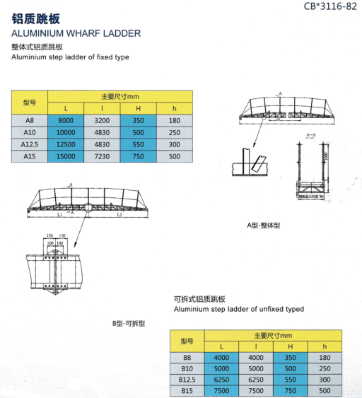 aluminium wharf ladder